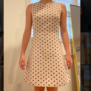 Tan and black polka dot dress